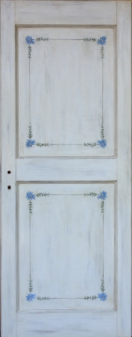 Porta in legno massello - Porta decorata e dipinta a mano