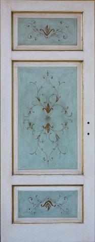Porta in legno massello - Porta decorata e dipinta a mano