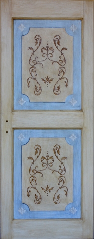 Porta in legno massello - Porta decorata e dipinta a mano