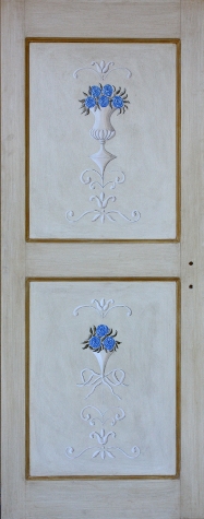 Porta in legno massello - Porta decorata e dipinta a mano