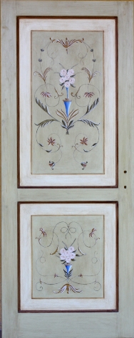 Porta in legno massello - Porta decorata e dipinta a mano