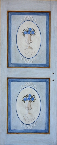 Porta in legno massello - Porta decorata e dipinta a mano