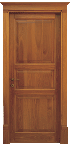 Porta in legno massello - Porta in toulipier tinta noce chiaro con capitelli