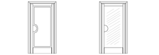 Porta in legno massello - Modello con bugna - Modello a vetro