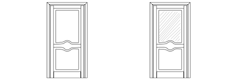 Porta in legno massello - Modello con bugne - Modello a vetro
