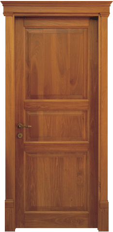 Porta in legno massello - Porta in toulipier tinta noce chiaro con capitelli