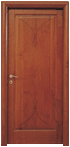 Porta in legno massello - Porta in ciliegio con incisione e telaio bombato