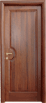 Porta in legno massello - Porta in nocino tinta noce medio con telaio bombato
